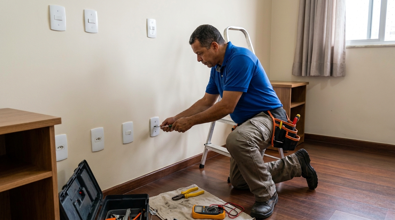 Instalacao de tomada e interruptor residencial em Juiz de Fora‑MG