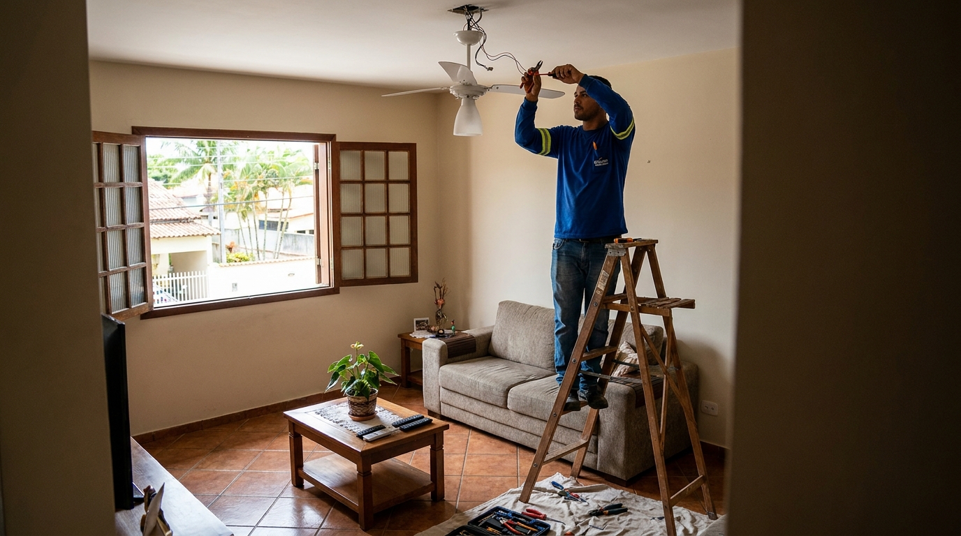 Instalacao de ventilador de teto profissional em Juiz de Fora‑MG